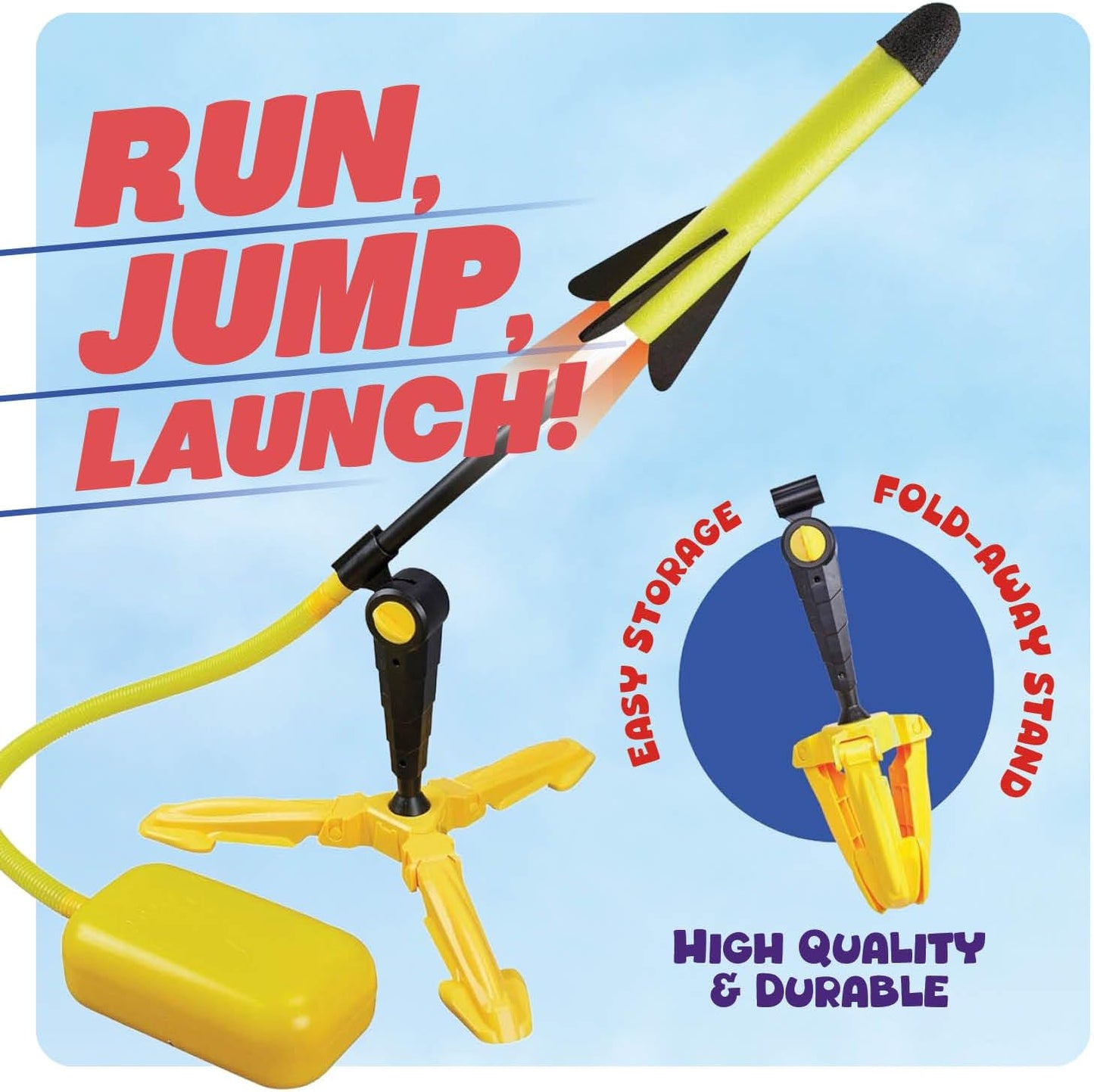 Hot Rocket Launcher for Kids - Outdoor Toys for Kids Ages 4-8 Years - 3 4 5 6 7 Year Old Boy Birthday Gift - Rockets Kids Toys for Boys & Girls - 3 Year Old Gifts - Outside Fun Toddler Toys 3-5