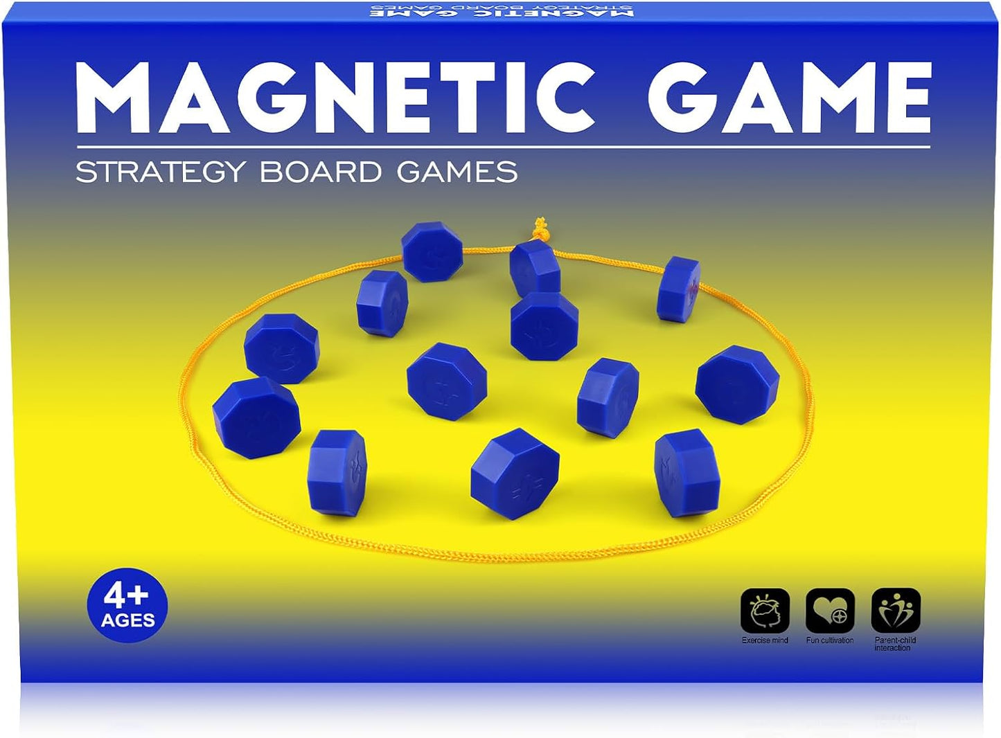 Hot Bameca Magnetic Chess Game with Full-Size Stones, Magnet Game with String | for Family & Party & Travel & Camping, Puzzle Strategy Games, 2 Player Games for Kids & Adults