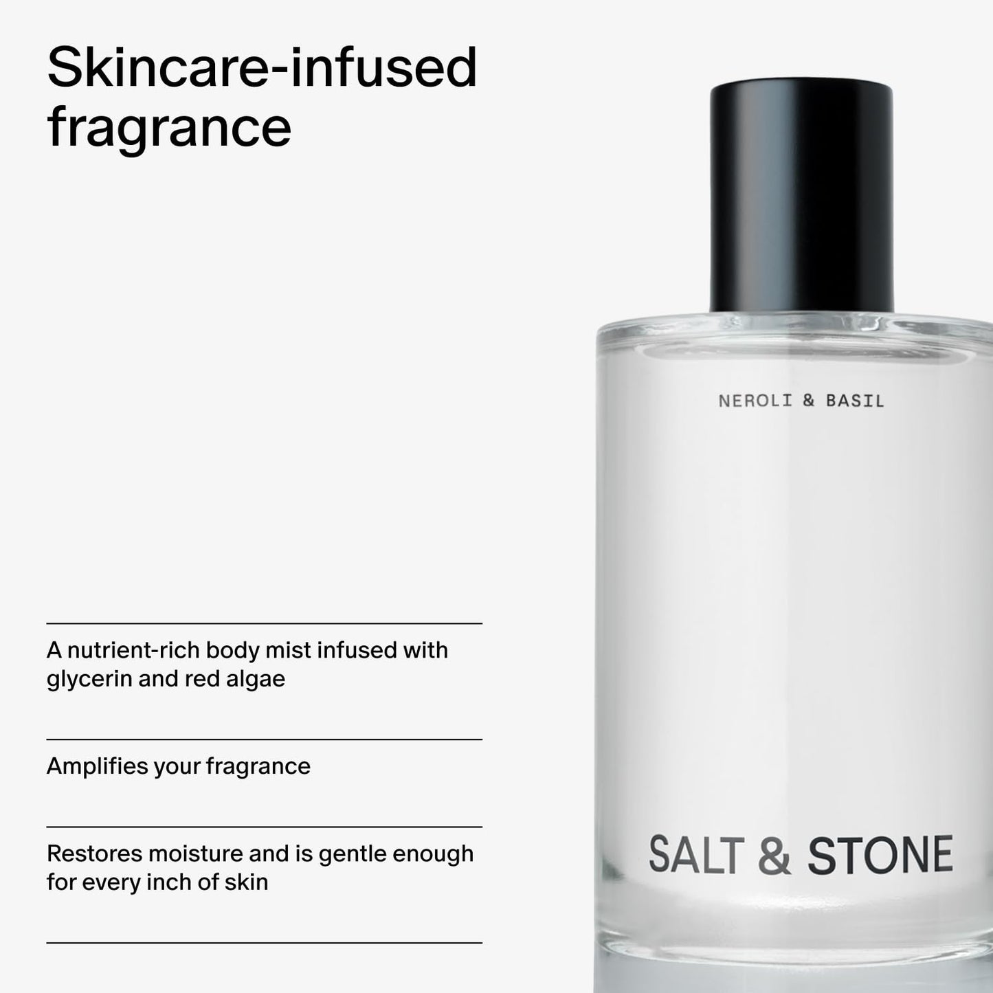 Hot Salt & Stone Hair & Body Mist for Women & Men, Neroli & Basil 3.4 fl oz | Body & Hair Mist, Crisp & Green Scented Body Spray, Gender Neutral Fragrance with Glycerin & Red Algae, Vegan, Paraben-Free