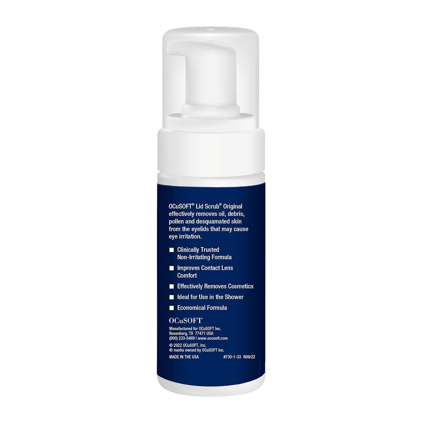 HotOCuSOFT Lid Scrub Original Foaming Eyelid Cleanser - Mild Instant Foaming Eyelid & Eyelash Cleanser - Daily Eyelid Wash to Remove Oil, Dust, Pollen & Eye Makeup - 7.25 fl oz