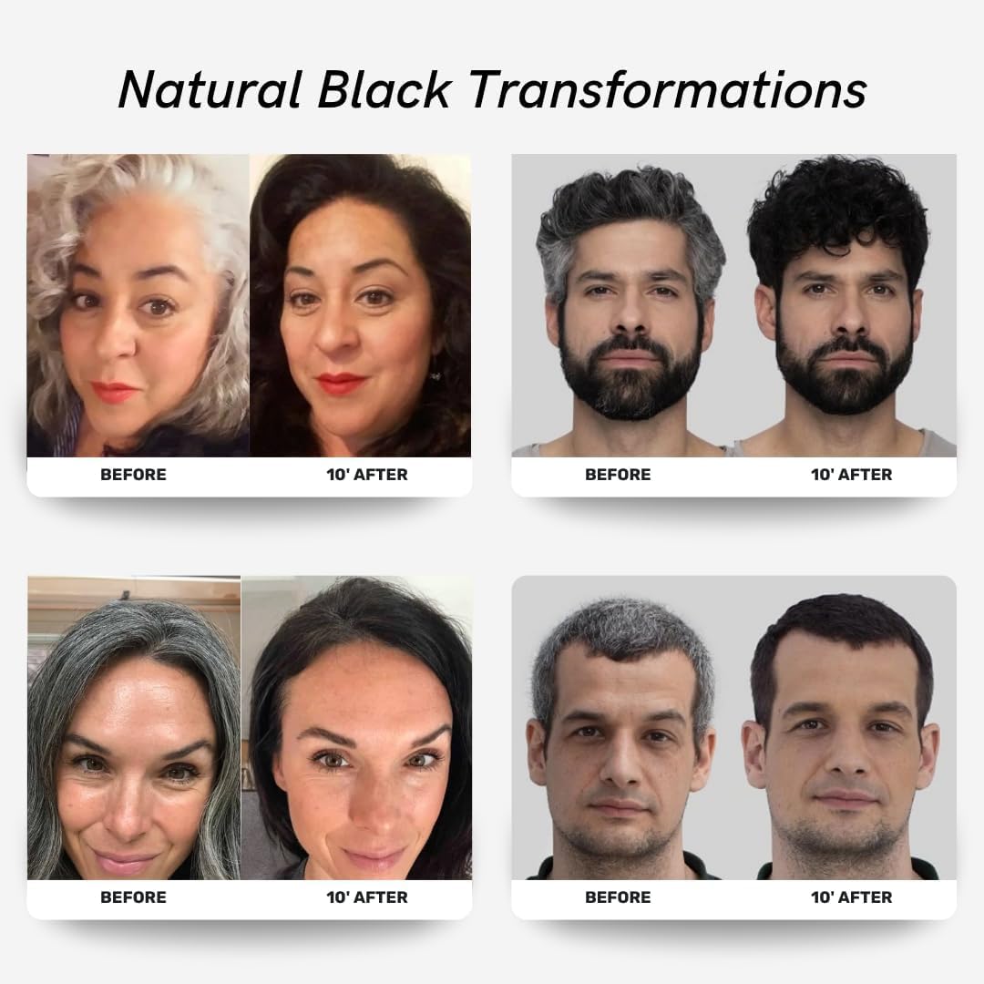 HotPolar Hair Dye Shampoo | Jet Black Hair Dye Color Shampoo for Gray Coverage | Hair color shampoo for gray hair coverage; jet black shampoo hair dye, vegan, ammonia-free, easy 10-minute use, 6.76 fl oz