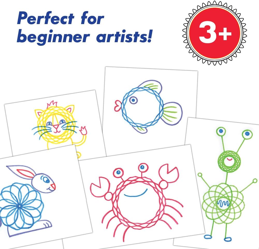 HotSpirograph Jr. — Jumbo Sized Gears Classic Retro Toy For Spiral Drawing Art Design Toy Kit for Smaller Hands — For Kids Ages 3 and Up
