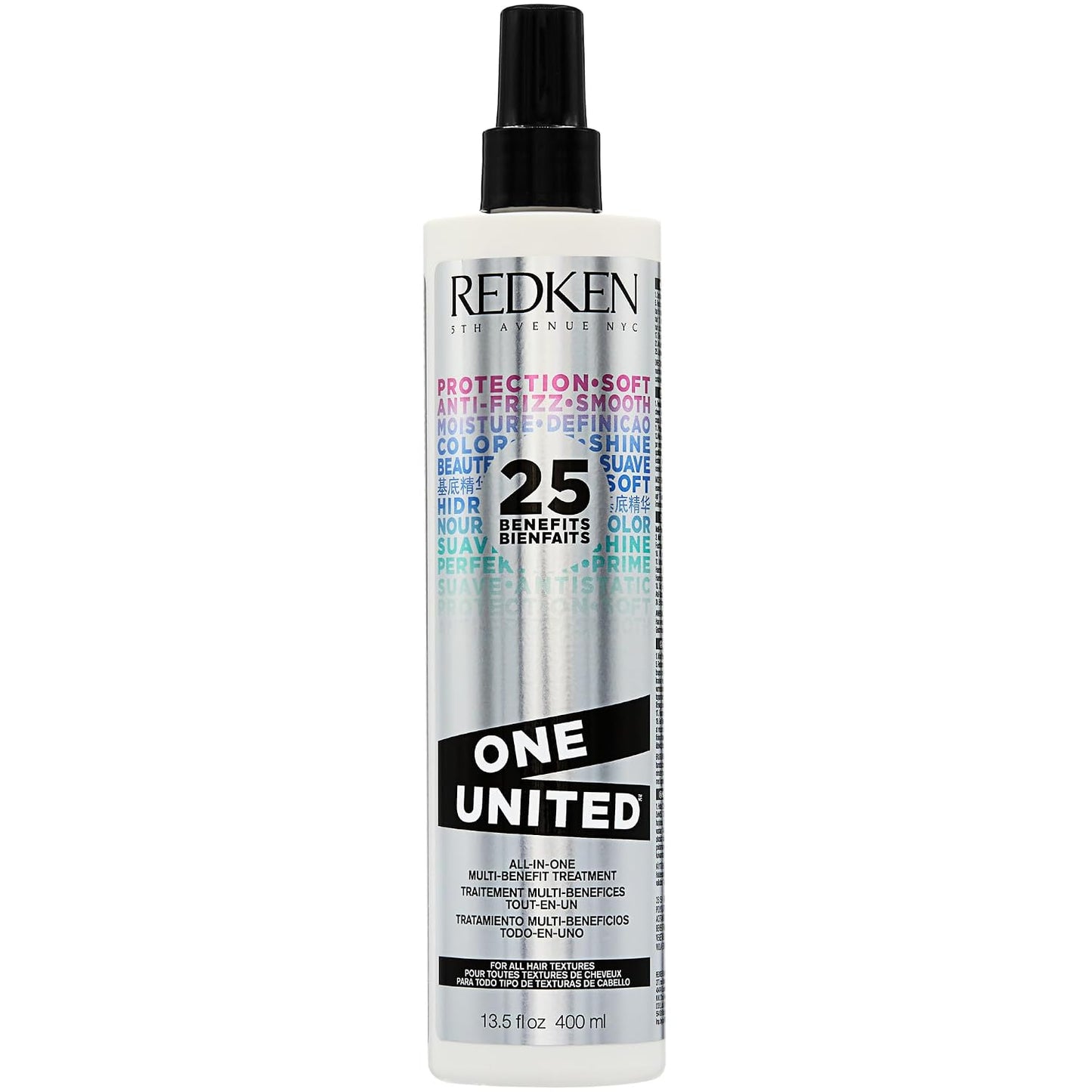 HotRedken One United All-In-One Leave In Conditioner - Multi-Benefit Leave In Treatment For All Hair Types, Heat Protectant and Detangler Spray, Paraben-Free