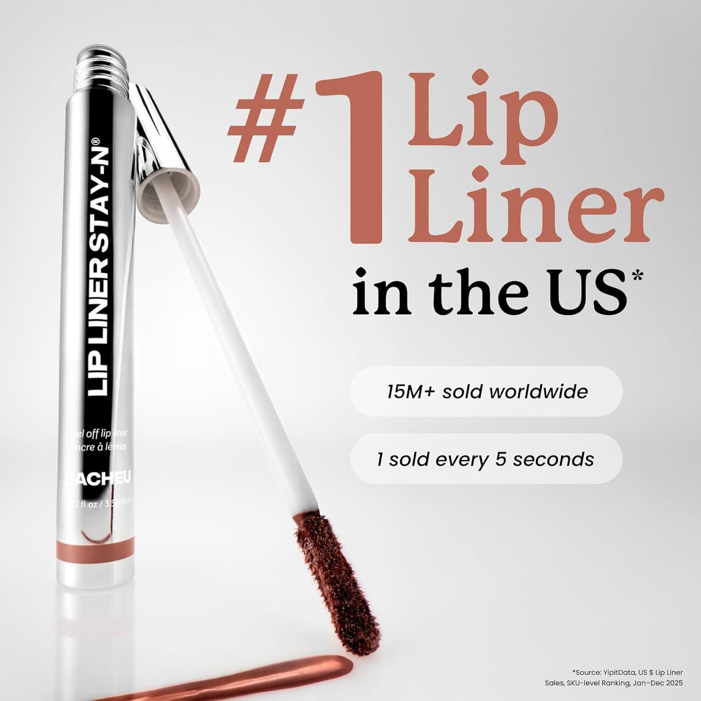 HotSacheu Lip Liner STAY-N Peel Off Lip Stain — Long Lasting Waterproof Lip Tint with Hyaluronic Acid & Vitamin E — Transfer Proof Matte Finish (MUAH-VE)