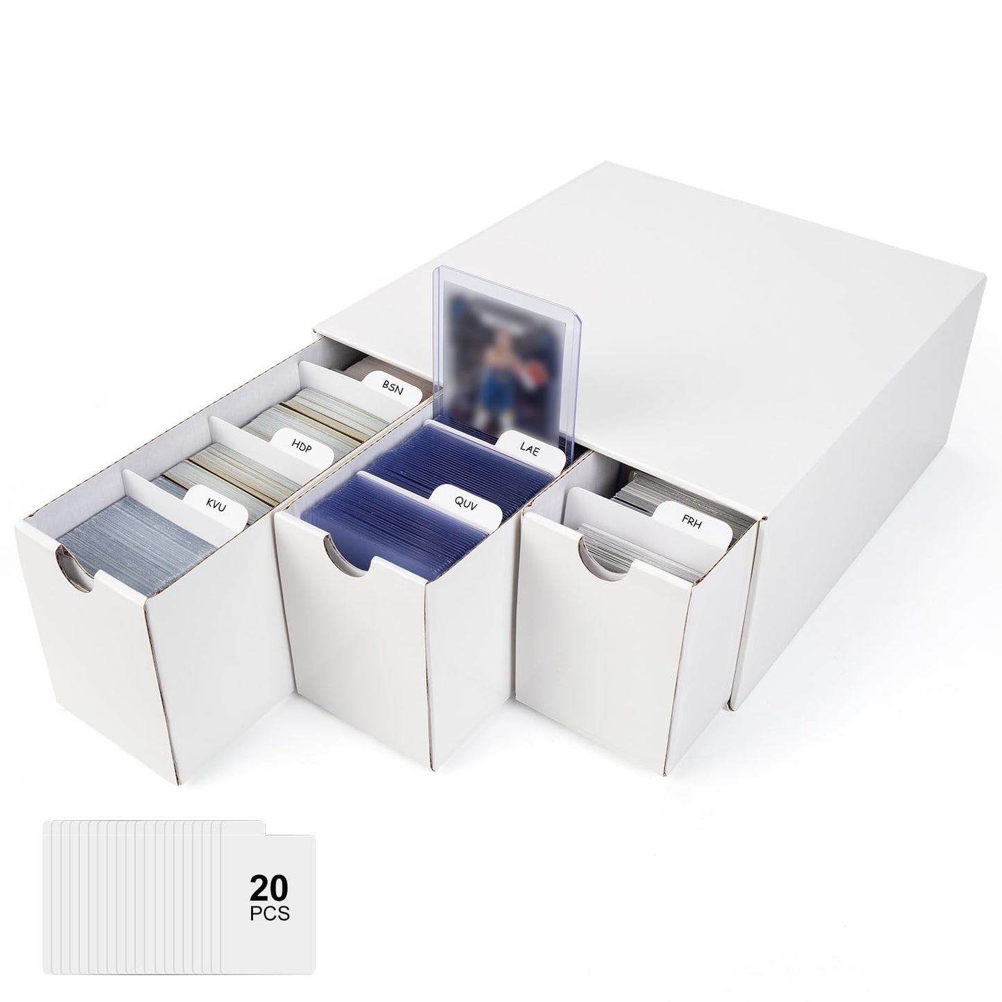 Hot Trading Card Storage Box, 9 Drawer Top Loaders Storage Box with 60 Card Dividers, Cardboard Trading Card Organizer for Collectible Cards Games,Card Box Fits For TCG,MTG,TCG and Basktaball Cards