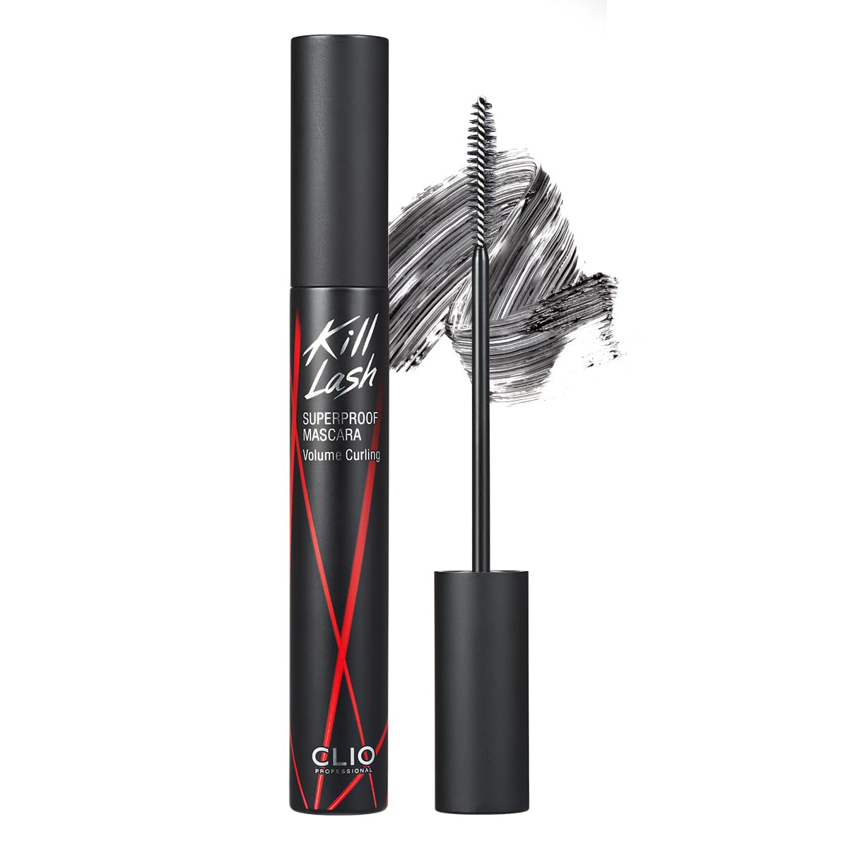 HotCLIO Kill Lash Superproof Mascara, Waterproof Fiber Lengthening for Straight Lashes, Smudge & Flake-Proof, Clump-Free Lash Extension for Lifted Curl, Safe for Sensitive Eyes (001 Long Curling)