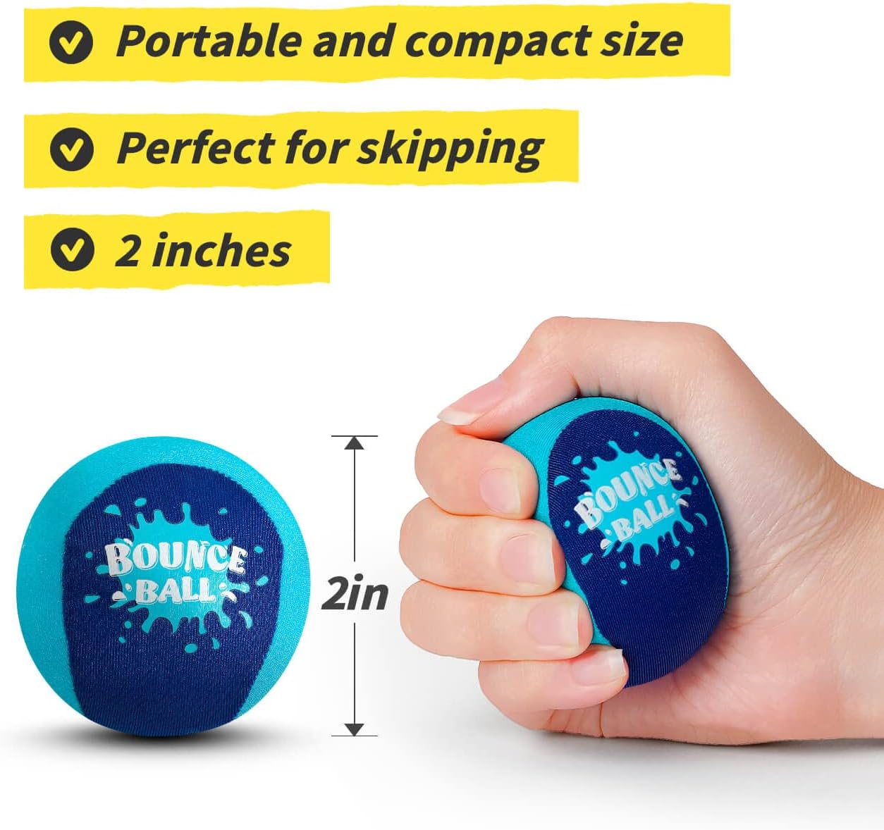 HotBambilo Water Skipping Ball | 2-Pack Bounce Balls | Water Bouncing Beach Balls & Grip Ball | Pool Toys for Kids Age 5-8-12 | Great Summer Water Toy for Beach Swimming Pool River Lake
