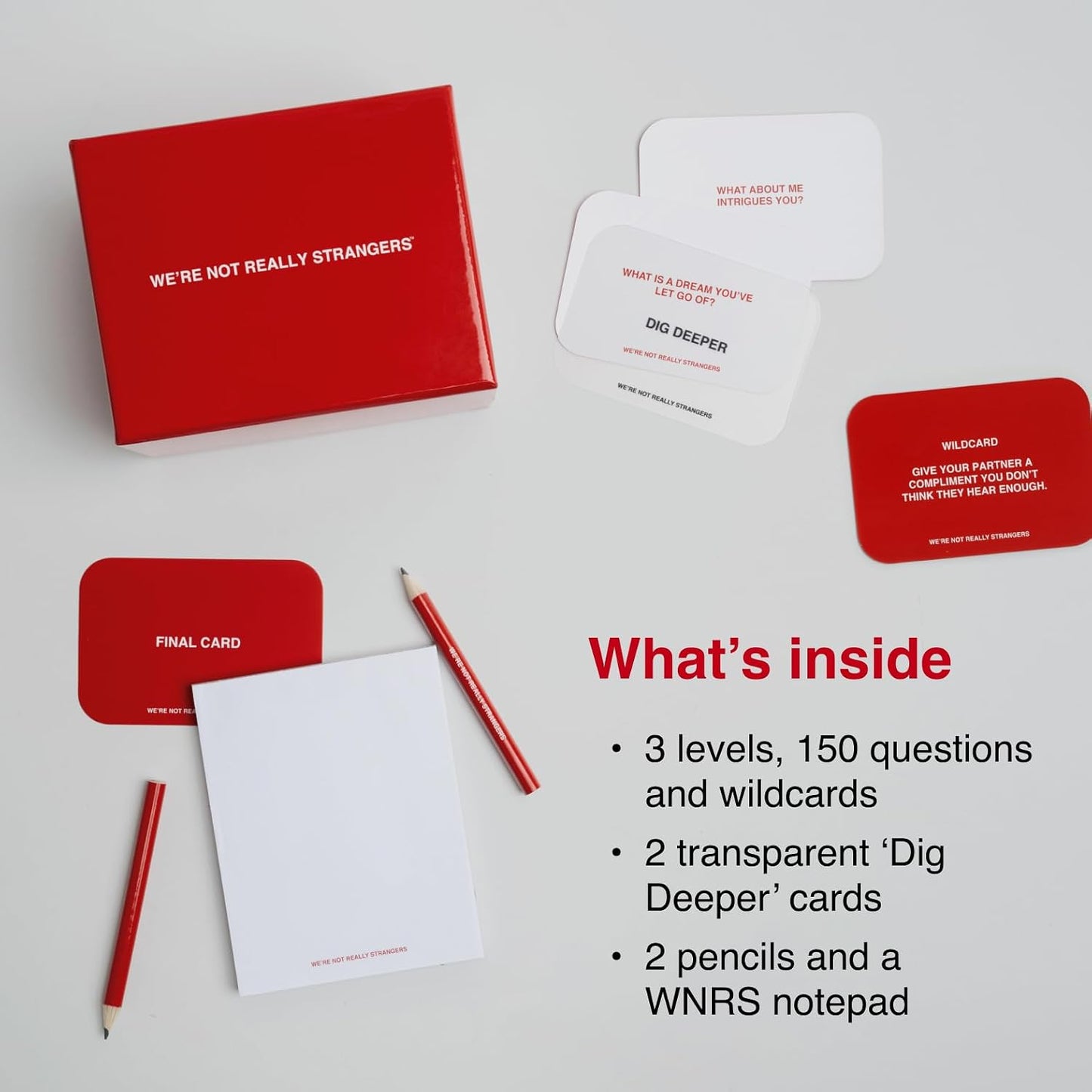 HotWE'RE NOT REALLY STRANGERS Card Game - 150 Conversation Cards for Adults, Teens, Couples, & Strangers - Icebreaker Questions for Game Night or Date Night, Ages 15+, 2-6 Players