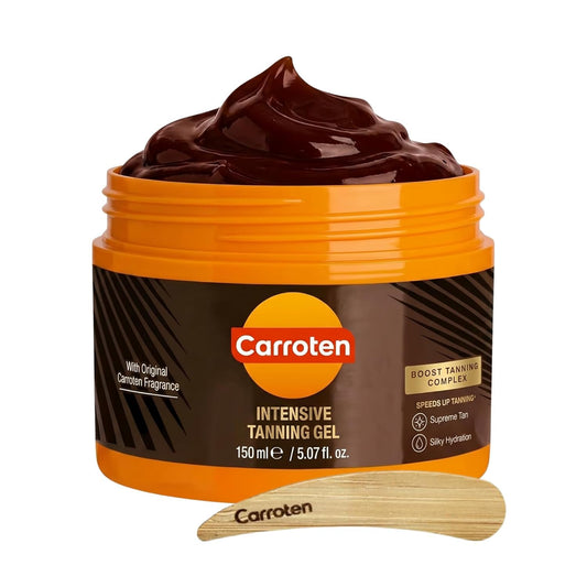 HotCarroten Intensive Tanning Gel | Browning Tan Accelerator | Non-Greasy, Water-Resistant with Carrot and Coconut Oil | Vitamin A & E For Moisture & Hydration | Made in Greece | 5 Fl Oz