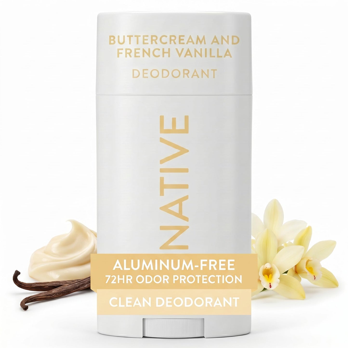 HotNative Deodorant Contains Naturally Derived Ingredients, 72 Hour Odor Control, Deodorant for Women and Men, Aluminum Free, Coconut & Vanilla 2.65oz