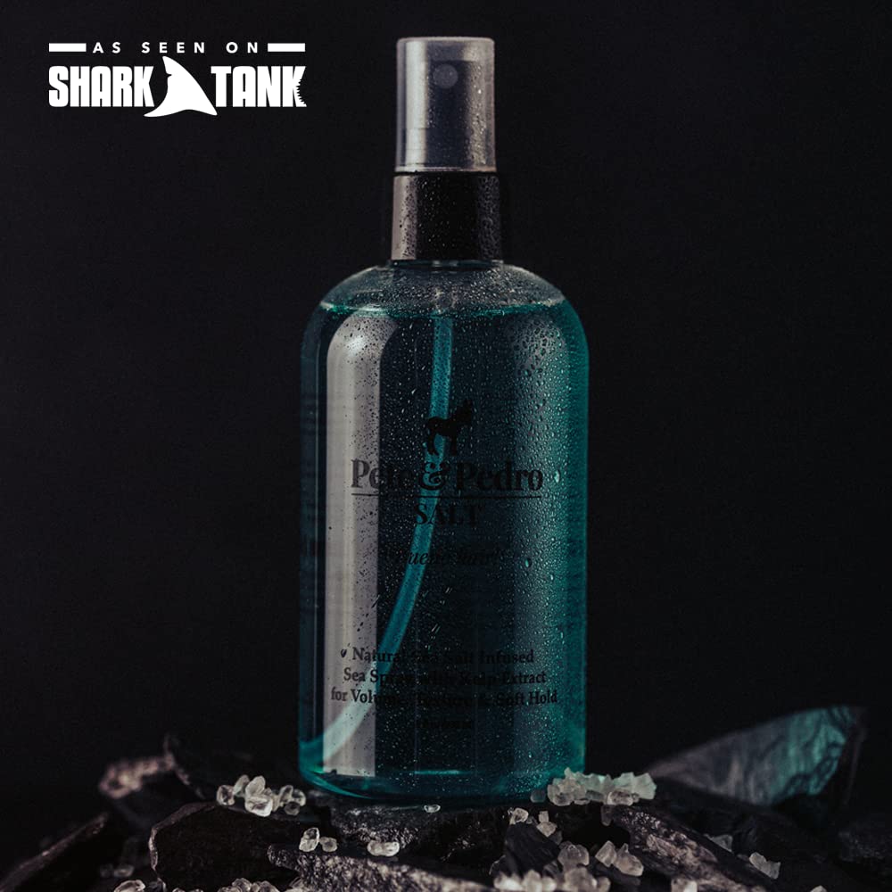 HotPete & Pedro SALT - Natural Sea Salt Spray for Hair Men & Women, Adds Instant Volume, Texture, Thickness, & Light Hold | Texturizing & Thickening | As Seen on Shark Tank, 8.5 oz.