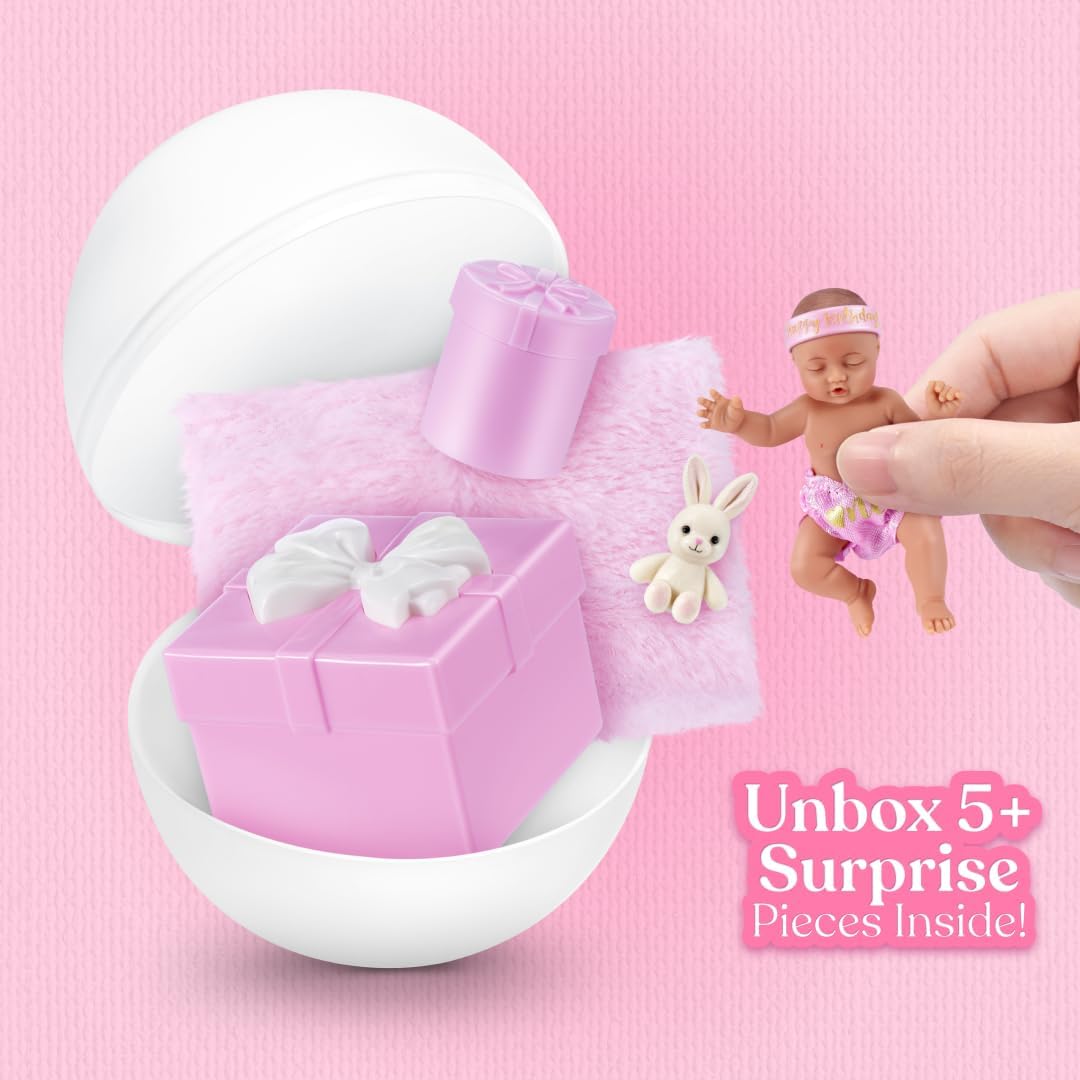 HotMy Mini Birthday Series 1 by ZURU – Collectible Mystery Capsule Baby Doll with Birthday Party Theme, Accessories & Playset, UNbox Celebration Surprises for Girls & Collectors.