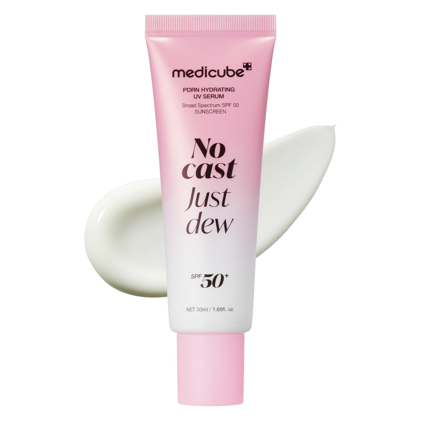 Hotmedicube Sunscreen No Cast Just Dew PDRN Hydrating UV Sun Serum, SPF 50 | SPF 50 Fast-Absorbing Sunscreen with PDRN, Panthenol & Centella - Lightweight Hydration & Cooling, Korean Skincare
