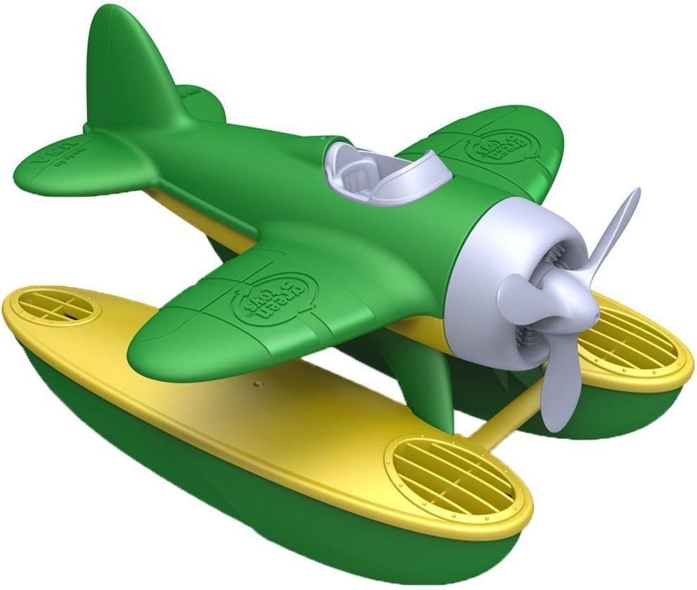 HotGreen Toys Seaplane in Green Color - Bpa Free, Phthalate Free Floatplane for Improving Pincers Grip. Toys and Games