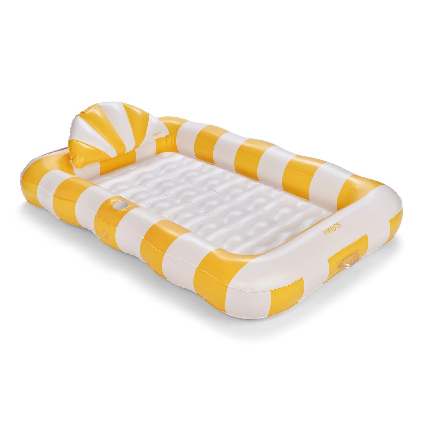 Hot FUNBOY Tanning Pool Lounger Float, XL 72'' x 48'' Pool Float with Custom Pillow and Large Cup Holder, Perfect for Pool or Backyard.