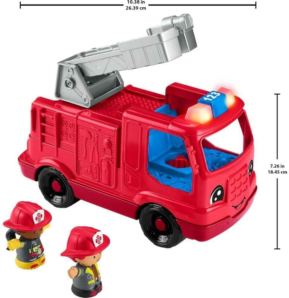 HotFisher-Price Little People Fire Truck Toddler Toy | Push-Along Vehicle, Lights, Music & Sounds, 2 Figures, Preschool Kids Ages 1+ Years