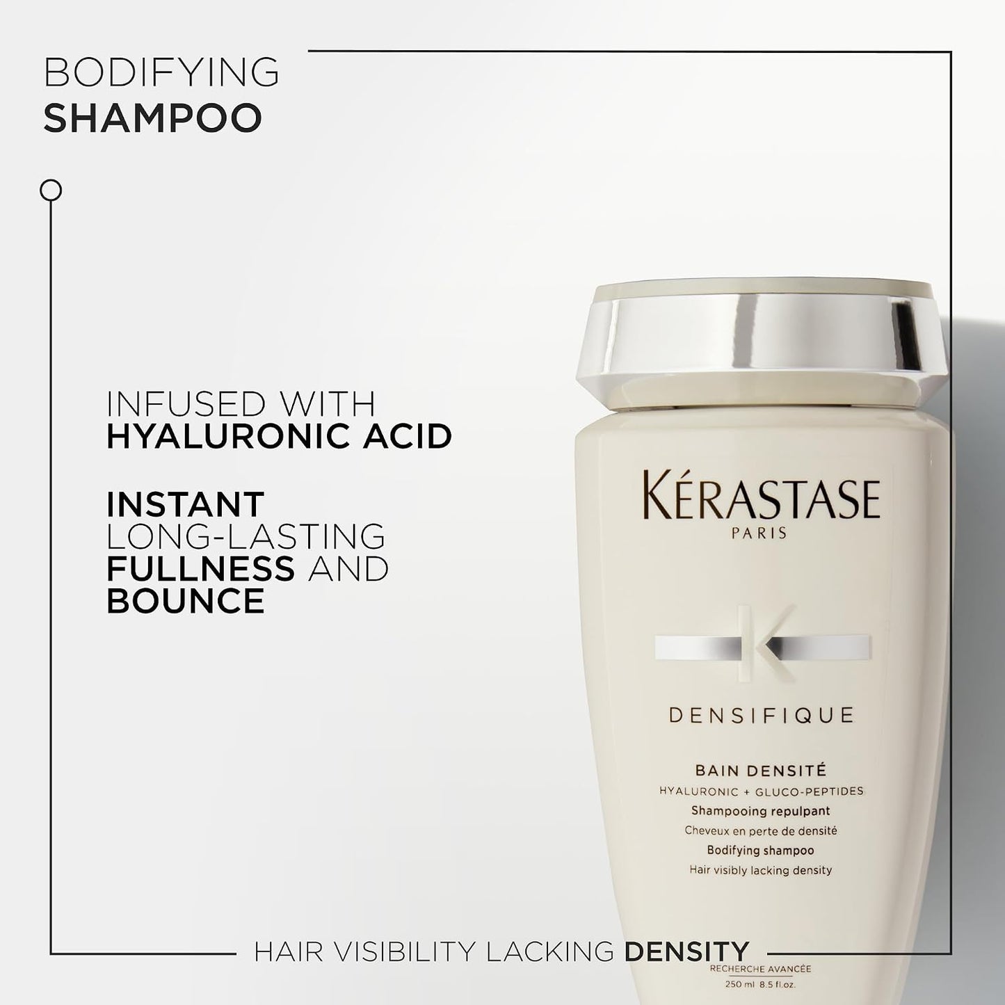 HotKerastase Densifique Densité Shampoo - Thickening & Strengthening Shampoo For Fine & Thinning Hair, Removes Build-Up, Hydrates and Adds Shine, With Hyaluronic Acid & Ceramides