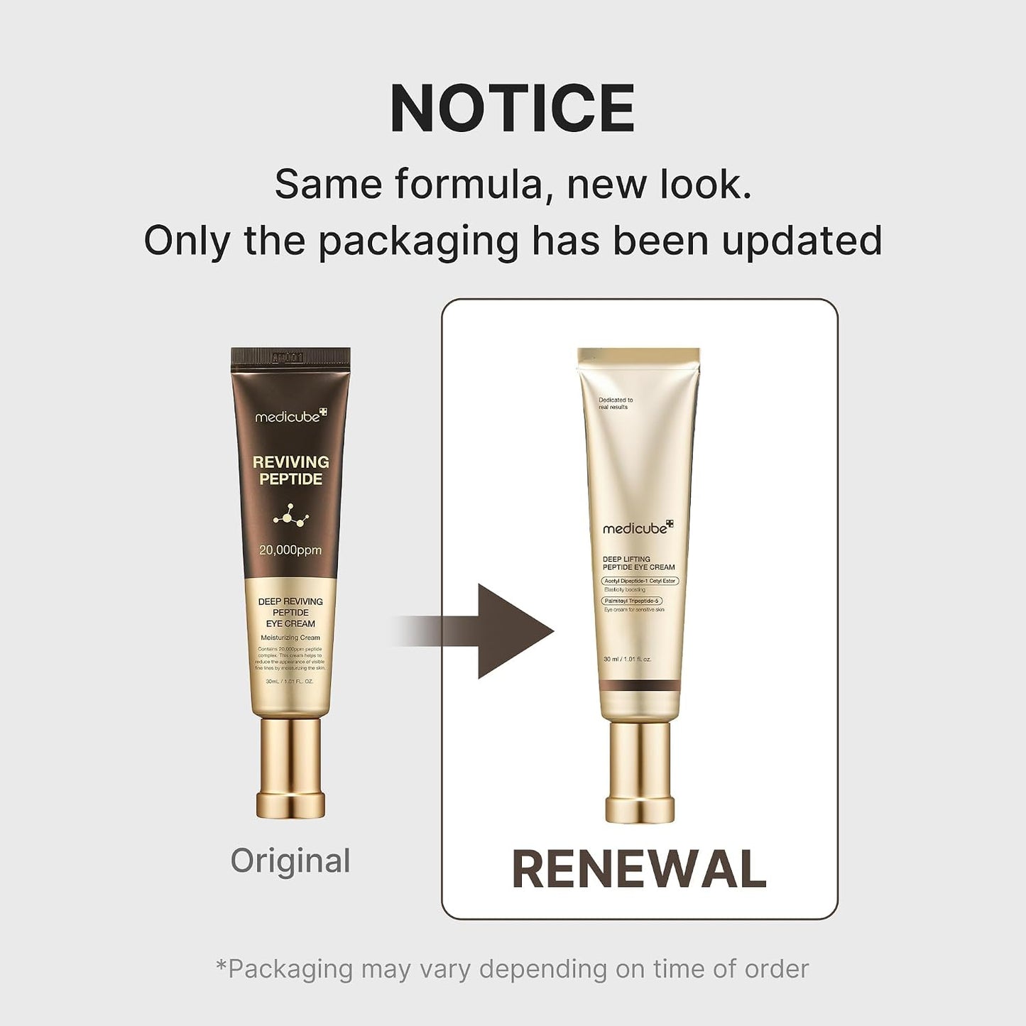 Hotmedicube Eye Serum with Deep Reviving Peptide | Eye Treatment Serum with Multi Peptides, Niacinamide & Squalane | Reduces Signs of Aging and FIne Lines | Korean Skincare, 1.01 fl.oz