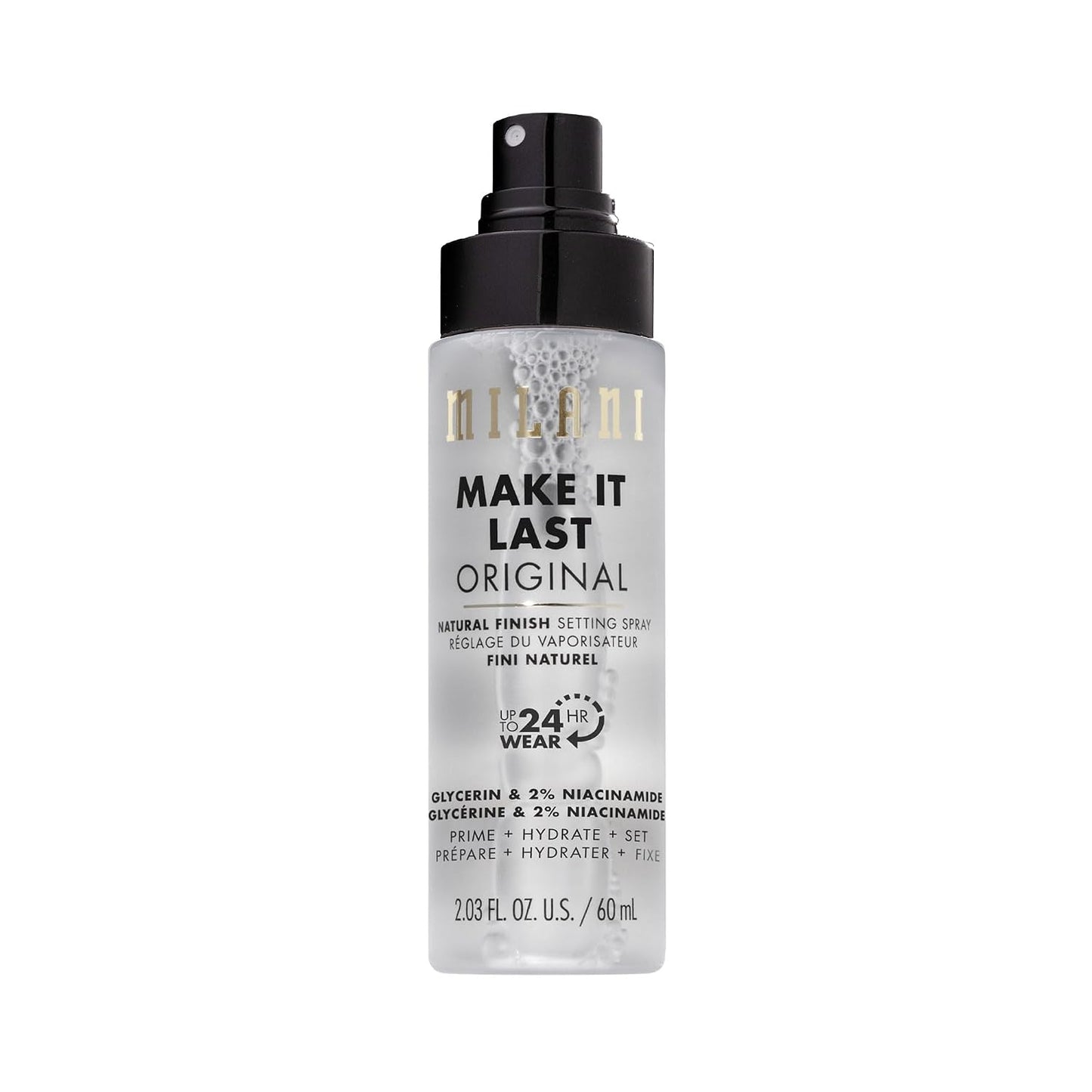 HotMilani Setting Spray + Primer, Make It Last Original - Natural Finish with Niacinamide for Hydration, Setting Spray for Makeup and Face Primer, 3-in-1 Prime + Hydrate + Set, 2.03 Fl. Oz