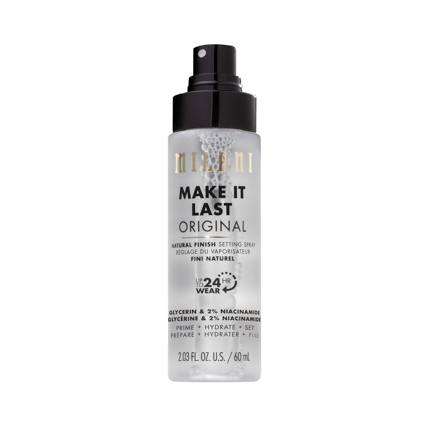HotMilani Setting Spray + Primer, Make It Last Original - Natural Finish with Niacinamide for Hydration, Setting Spray for Makeup and Face Primer, 3-in-1 Prime + Hydrate + Set, 2.03 Fl. Oz