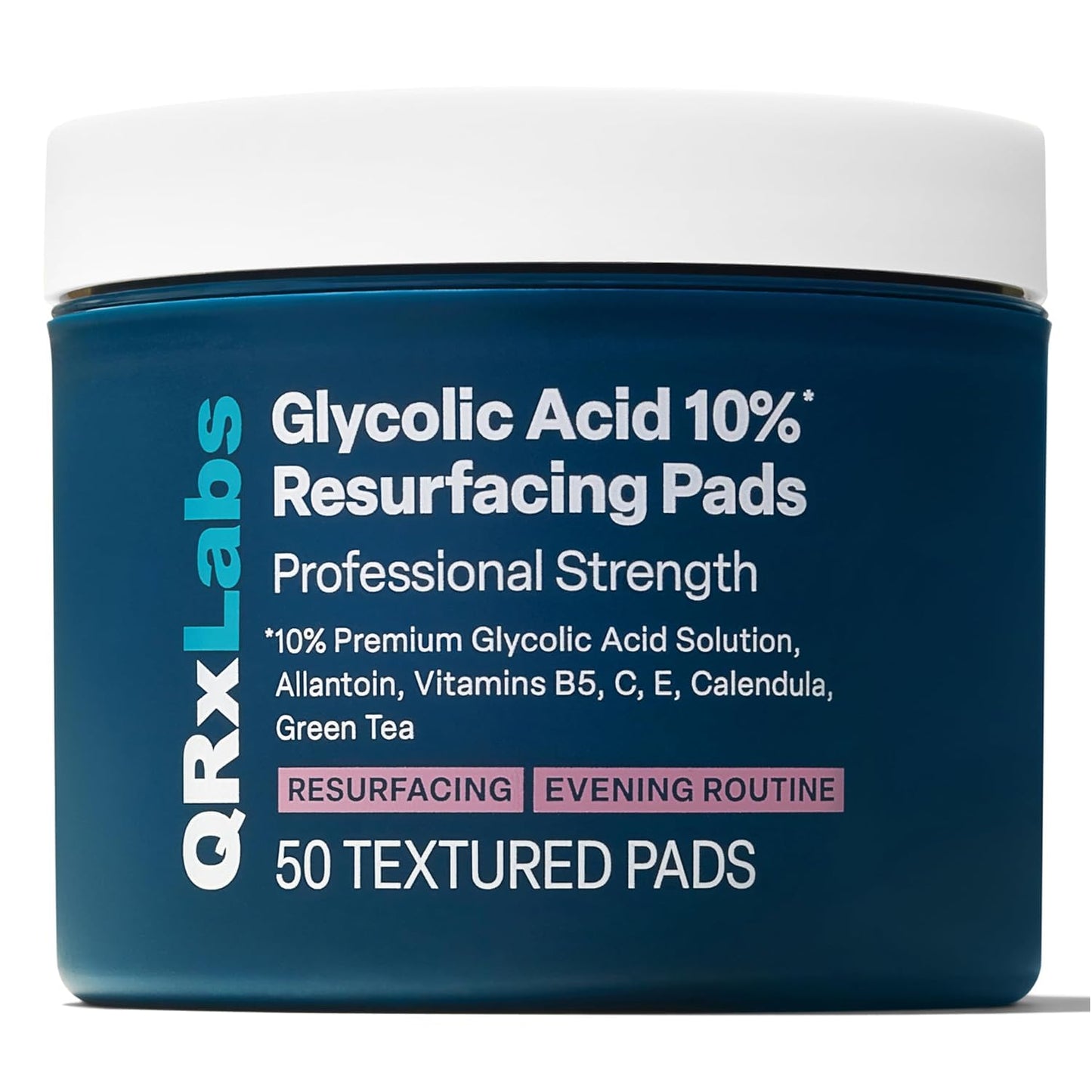 HotQRxLabs Glycolic Acid Pads - 20% Resurfacing Pads AHA for Face & Body - Exfoliates Skin Surface and Reduces Appearance of Fine Lines and Wrinkles - Acne Treatment Clearing - Daily Pads - 50ct