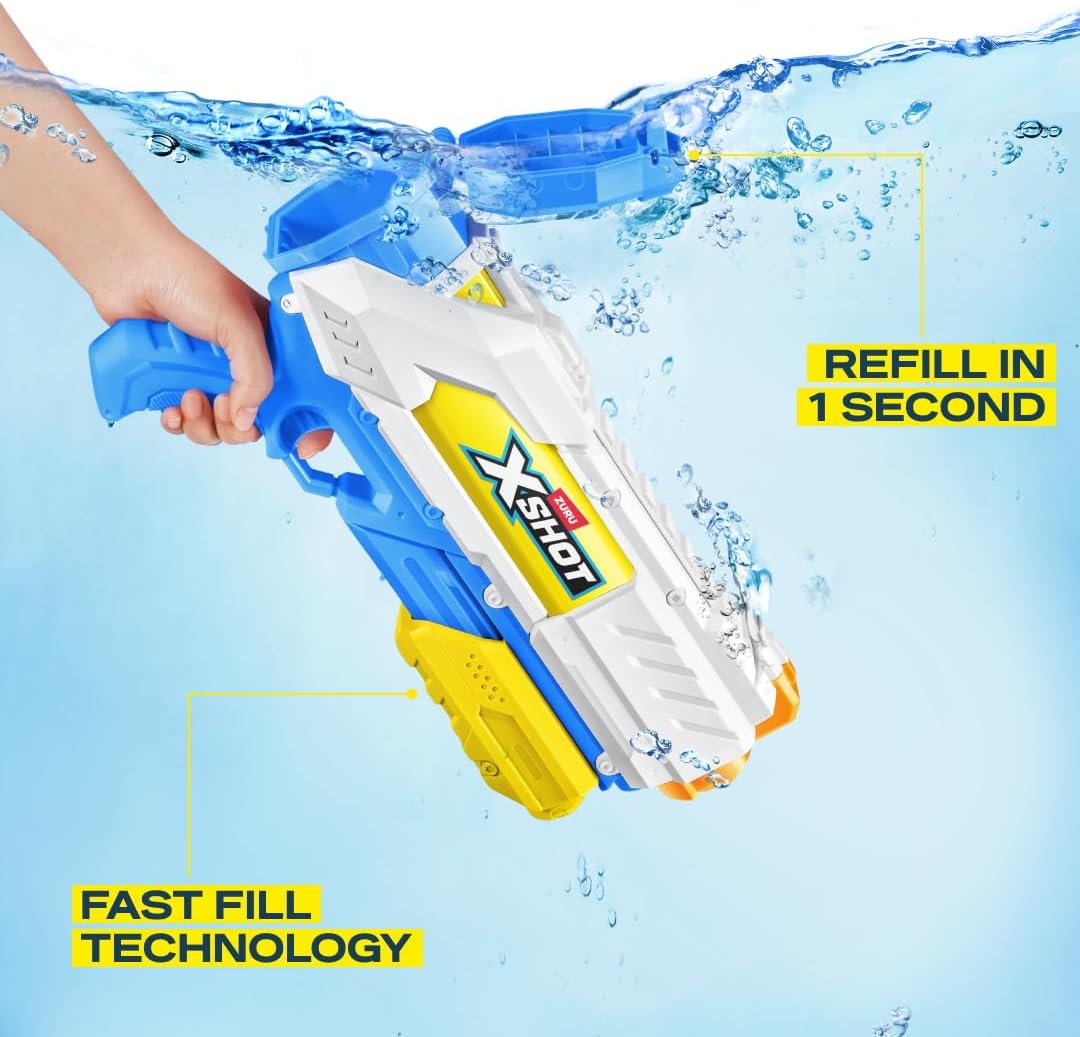 HotXSHOT Water Fast-Fill Medium Water Blaster (2 Pack) by ZURU, Watergun, 2 Pack X Shot Water Blaster (Fills with Water in just 1 Second!)