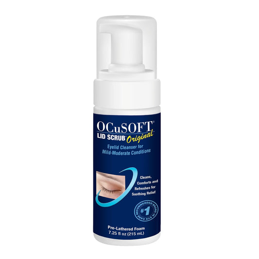 HotOCuSOFT Lid Scrub Original Foaming Eyelid Cleanser - Mild Instant Foaming Eyelid & Eyelash Cleanser - Daily Eyelid Wash to Remove Oil, Dust, Pollen & Eye Makeup - 7.25 fl oz