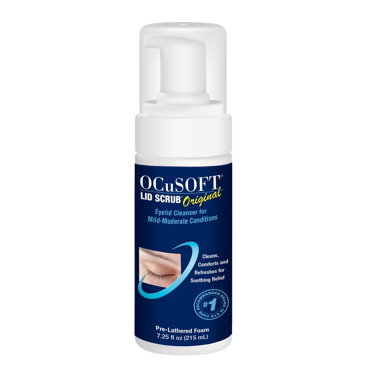 HotOCuSOFT Lid Scrub Original Foaming Eyelid Cleanser - Mild Instant Foaming Eyelid & Eyelash Cleanser - Daily Eyelid Wash to Remove Oil, Dust, Pollen & Eye Makeup - 7.25 fl oz