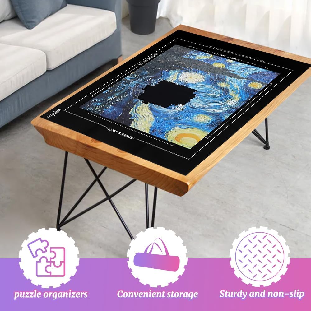 Hot Puzzle Mat Roll Up for 1500 Pieces, Felt Puzzle Board Alternative Gift Set with 4 Sorting Trays and Inflatable Tube, Premium Puzzle Saver Mat for Storage, Portable Puzzle Rolling Mat