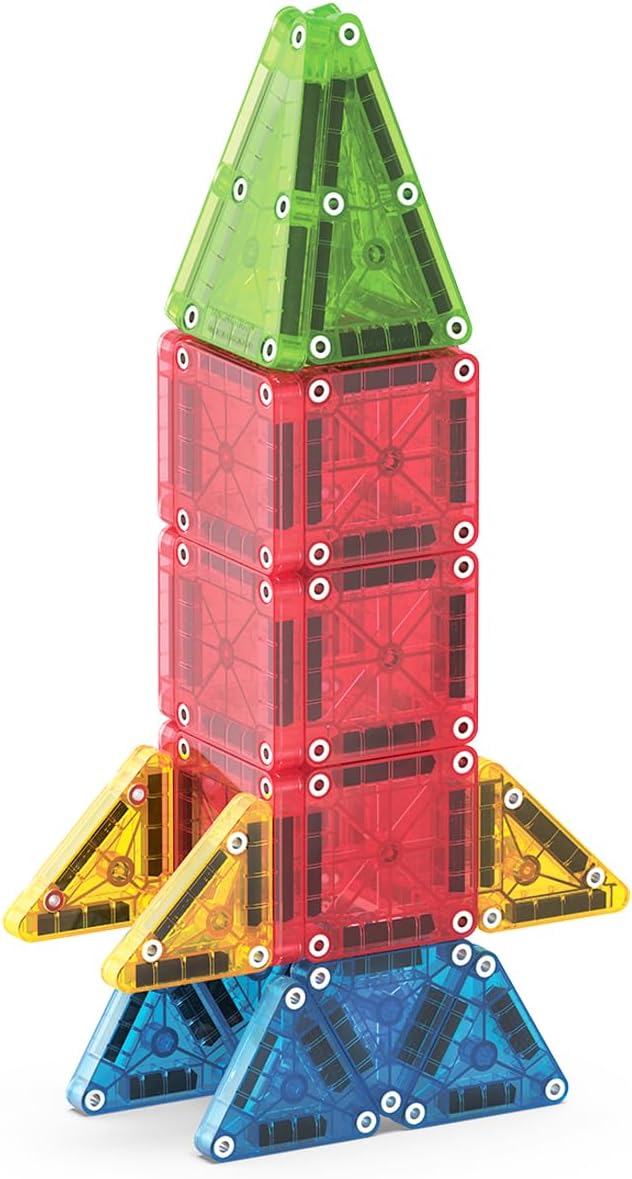 HotMAGNA-TILES microMAGS 26-Piece Travel Magnetic Construction Set – Bold Colors, The Original Magnetic Building Brand