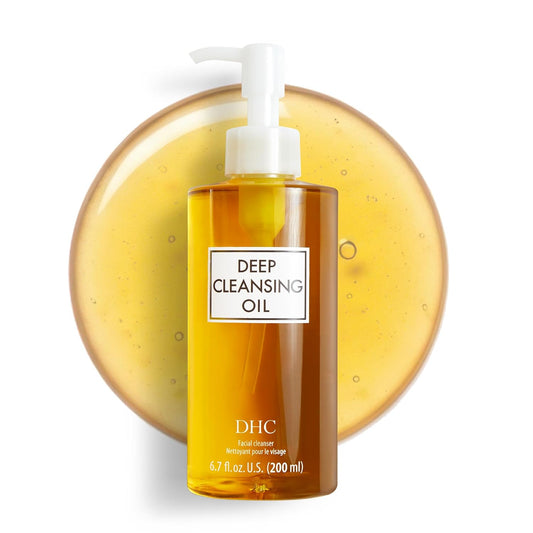 HotDHC Deep Cleansing Oil, Facial Cleansing Oil, Makeup Remover, Cleanses without Clogging Pores, Residue-Free, Fragrance and Colorant Free, All Skin Types, 6.7 fl. oz.