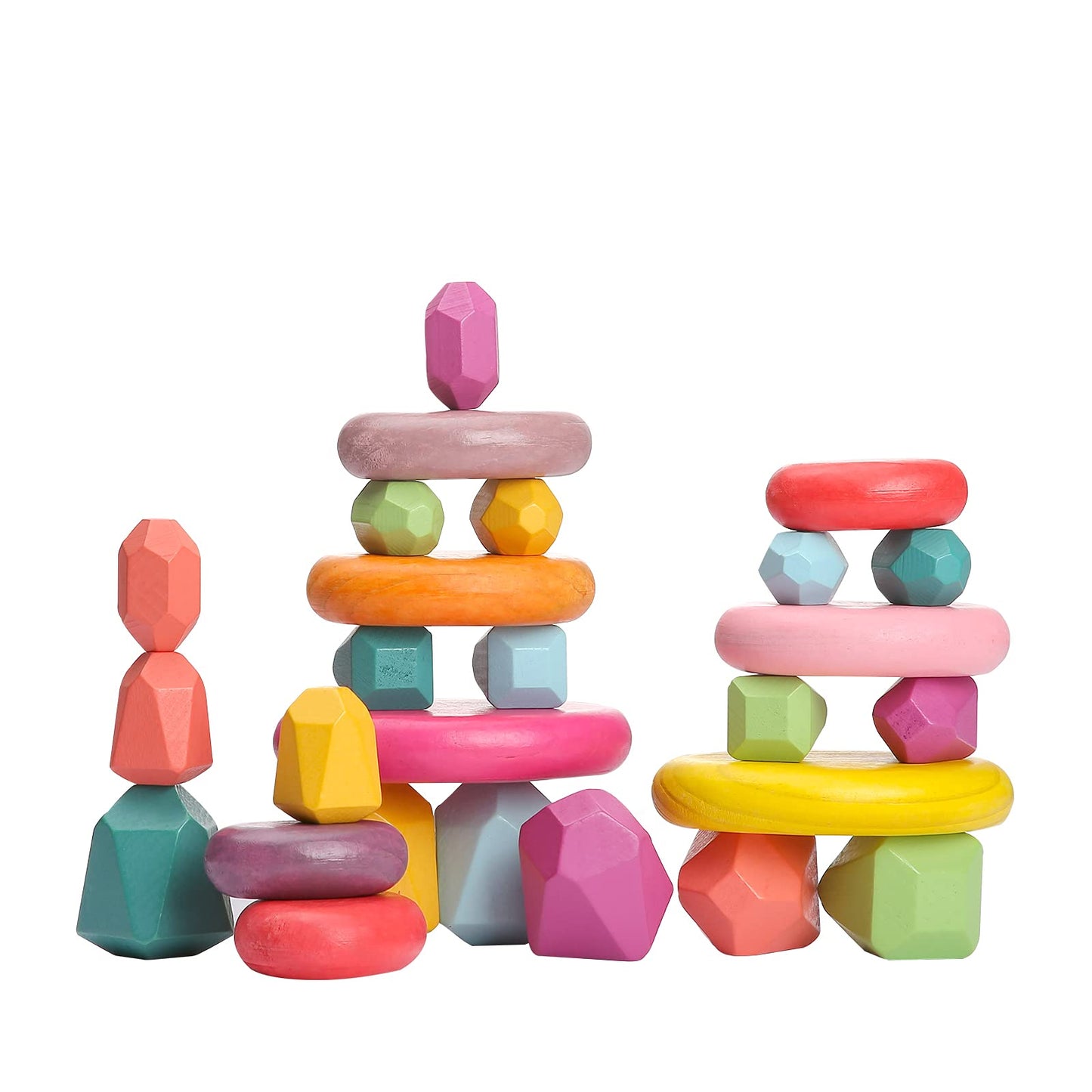 Hot OESSUF Extra-Large Stacking Rocks for Toddlers 1-3, 16 PCS Wooden Montessori Toys, Safe Smooth Jumbo Balancing Stones for Open-Ended Sensory Play, STEM Building Blocks for Boys & Girls
