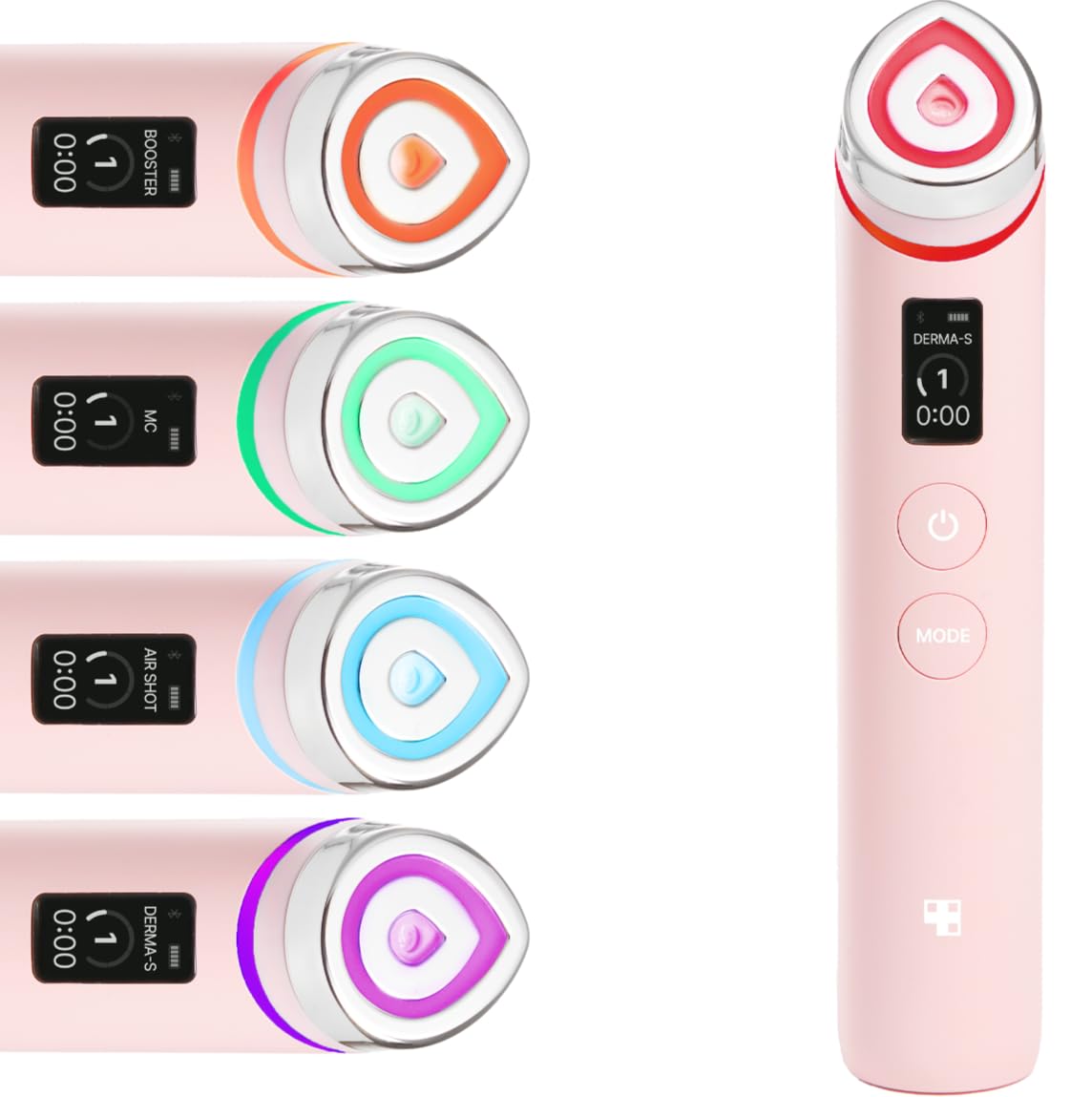 Hotmedicube Booster Pro | 6-in-1 Real Glass Glow Beauty Massager | for Clear, Radiant, Firmer-Looking Skin | Korean Skin Care | Pink