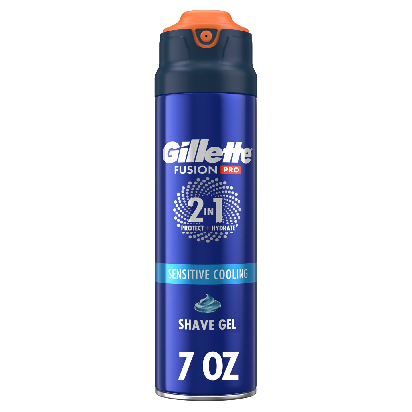 HotGillette PRO Shaving Gel For Men Cools To Soothe Skin And Hydrates Facial Hair, TWIN PACK - Total 14oz, ProGlide Sensitive 2 in 1 Shave Gel