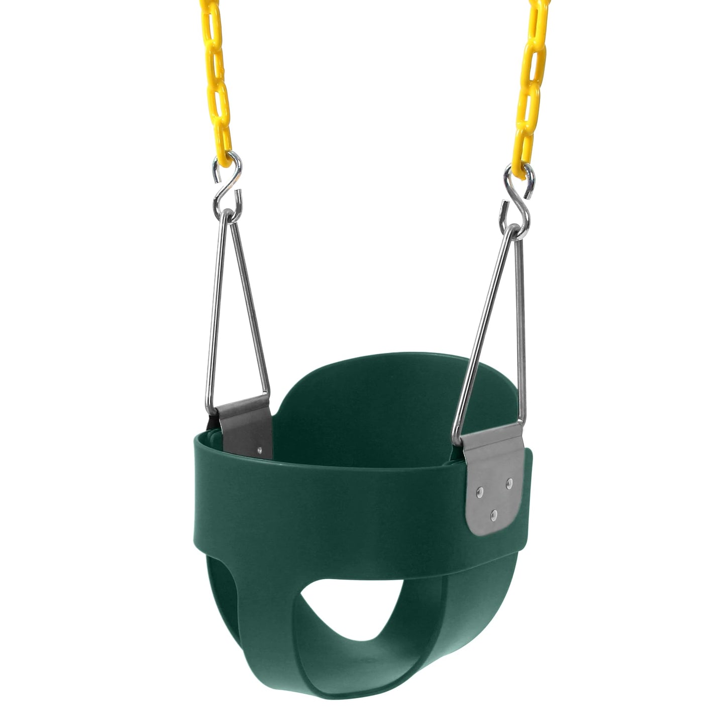 Hot High Back Full Bucket Toddler Swing Seat with Yellow Coated Chains Fully Assembled Baby Swing Set Accessories