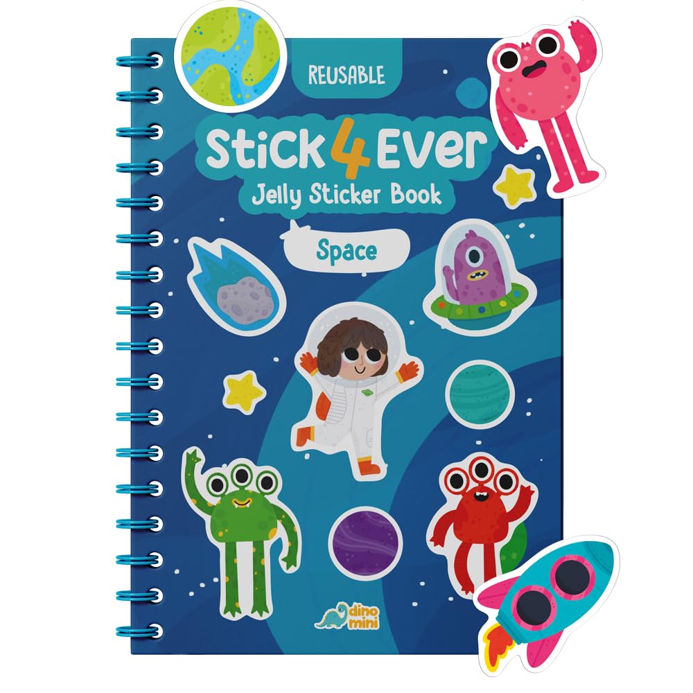 HotStick4Ever Jelly Sticker Book® - for Kids - Waterproof, Easy to Clean Reusable Sticker Book for Toddlers- Reusable Road Trip Activities for Kids - Stocking Stuffers for Toddlers (Animals)