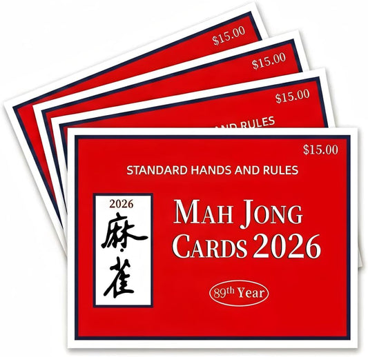 Hot2026 Mahjong Cards Official, 4 Pack American Mahjong Cards | Large Print Easy-to-Read Reference Cards for NMJL Players, Mahjong Clubs, Game Groups and Tournaments A01