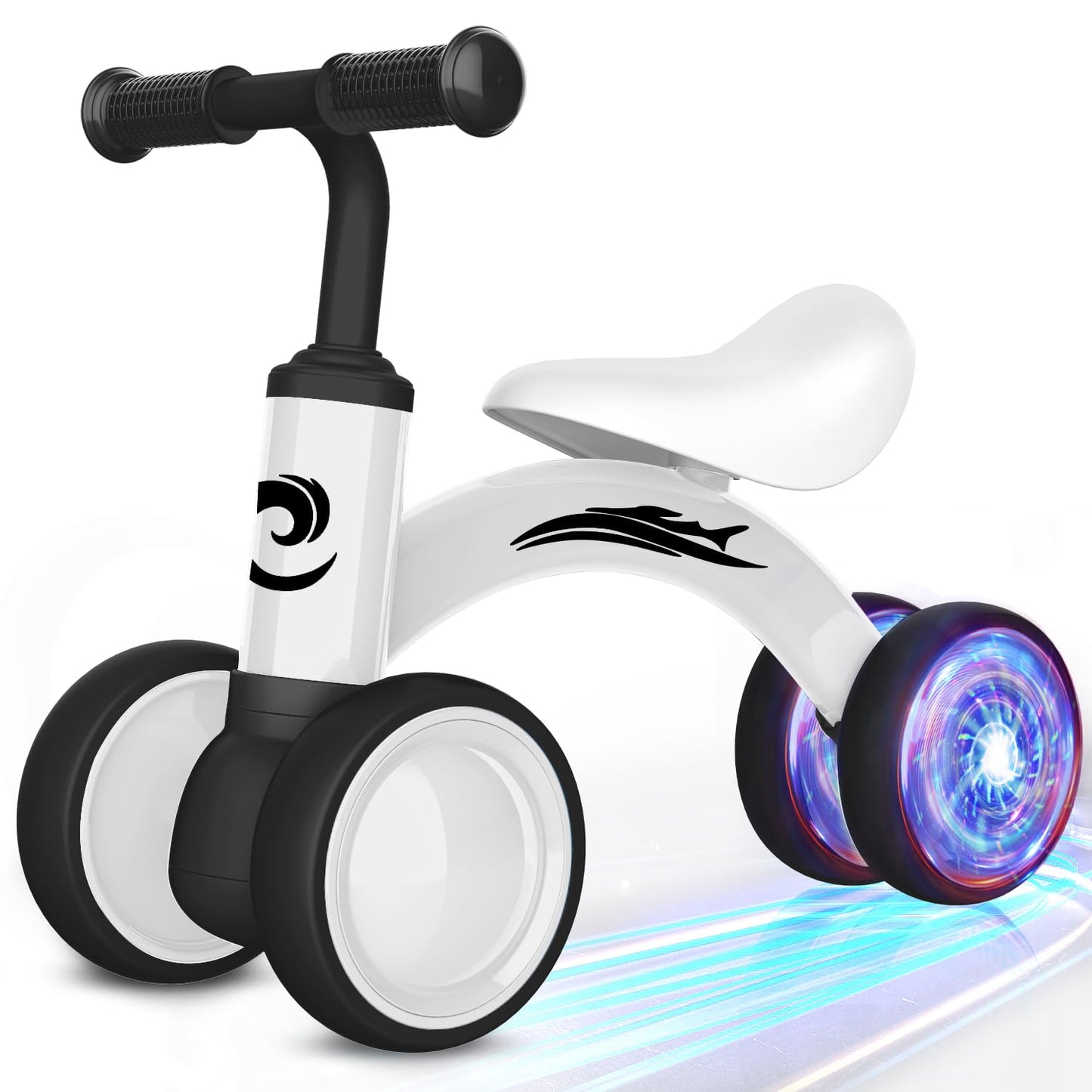 HotGamfeiny Colorful Lighting Baby Balance Bike Toys for 1 Year Old Boy Girl Gifts, 10-36 Month Toddler Balance Bike, No Pedal 4 Silence Wheels & Soft Seat First Riding on Toys, 1st Birthday Gifts