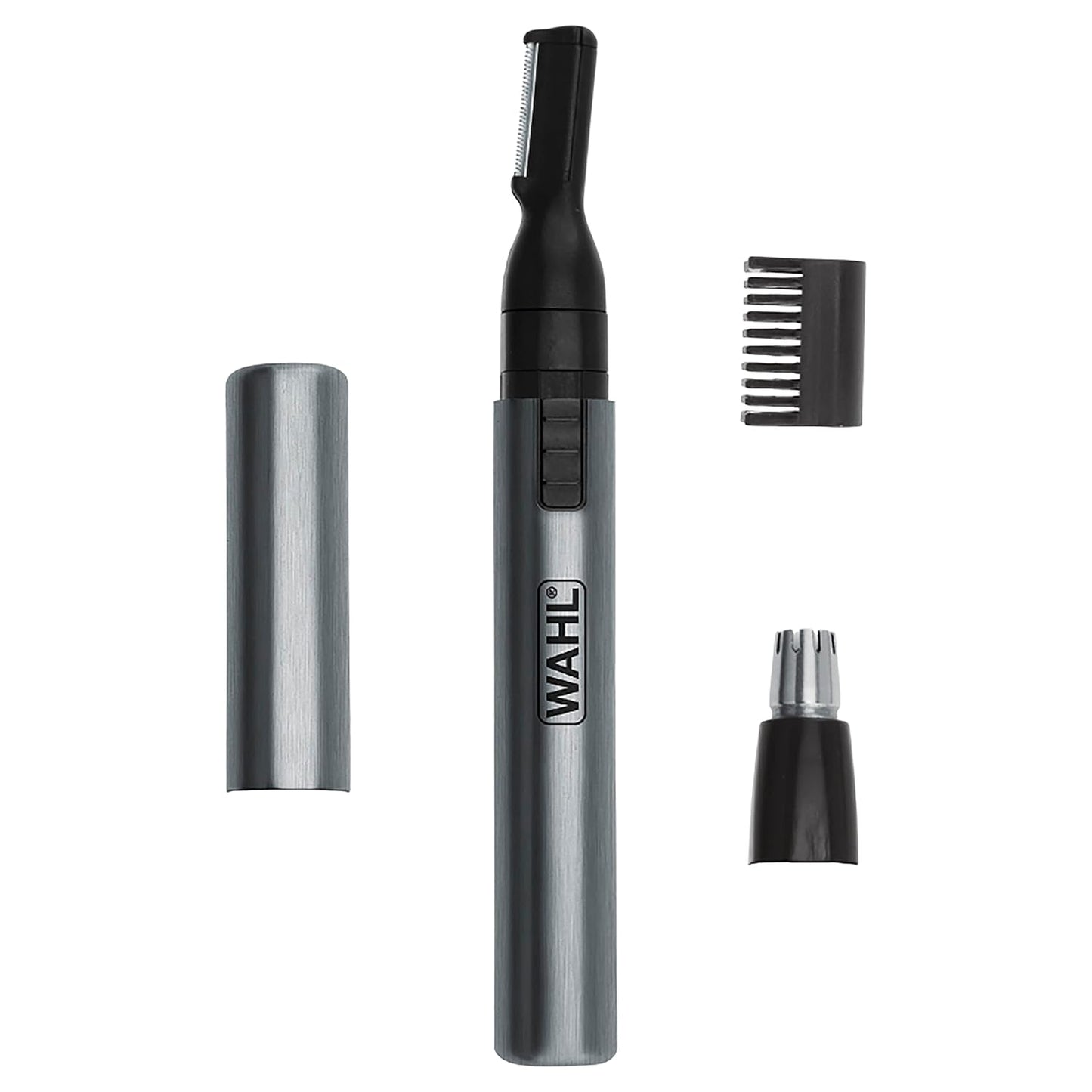 HotWahl Micro Groomsman Battery Personal Trimmer for Hygienic Grooming with Rinseable, Interchangeable Heads for Eyebrows, Neckline, Nose, Ears, & Other Detailing - 05640-600