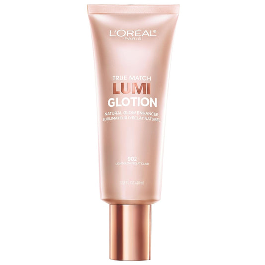 HotL'Oreal Paris Makeup True Match Lumi Glotion, Natural Glow Enhancer, Illuminator Highlighter, Bronzing Drops For a Sun-Kissed Glow For Face and Body, 902 Light, 1.35 fl oz