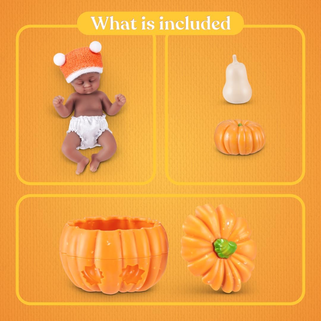 HotMy Mini Baby Pumpkin Patch Series 1 by ZURU – Collectible Mystery Capsule Baby Doll with Swaddle & Themed Accessory, Miniature Toy for Girls & Collectors.