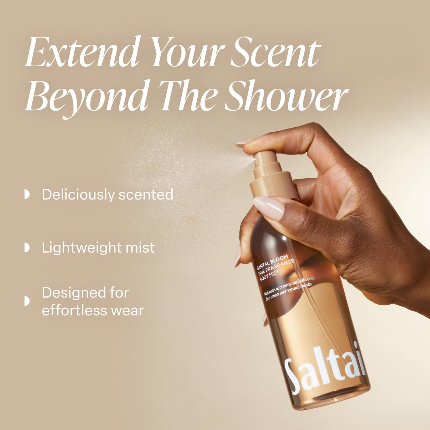 Hot Saltair Body Mist 2 Pack - Fine Fragrance, Lightweight Body Spray Mist with Santal Bloom Scent. Long Lasting Perfume Mist. 2x 8oz Bottles