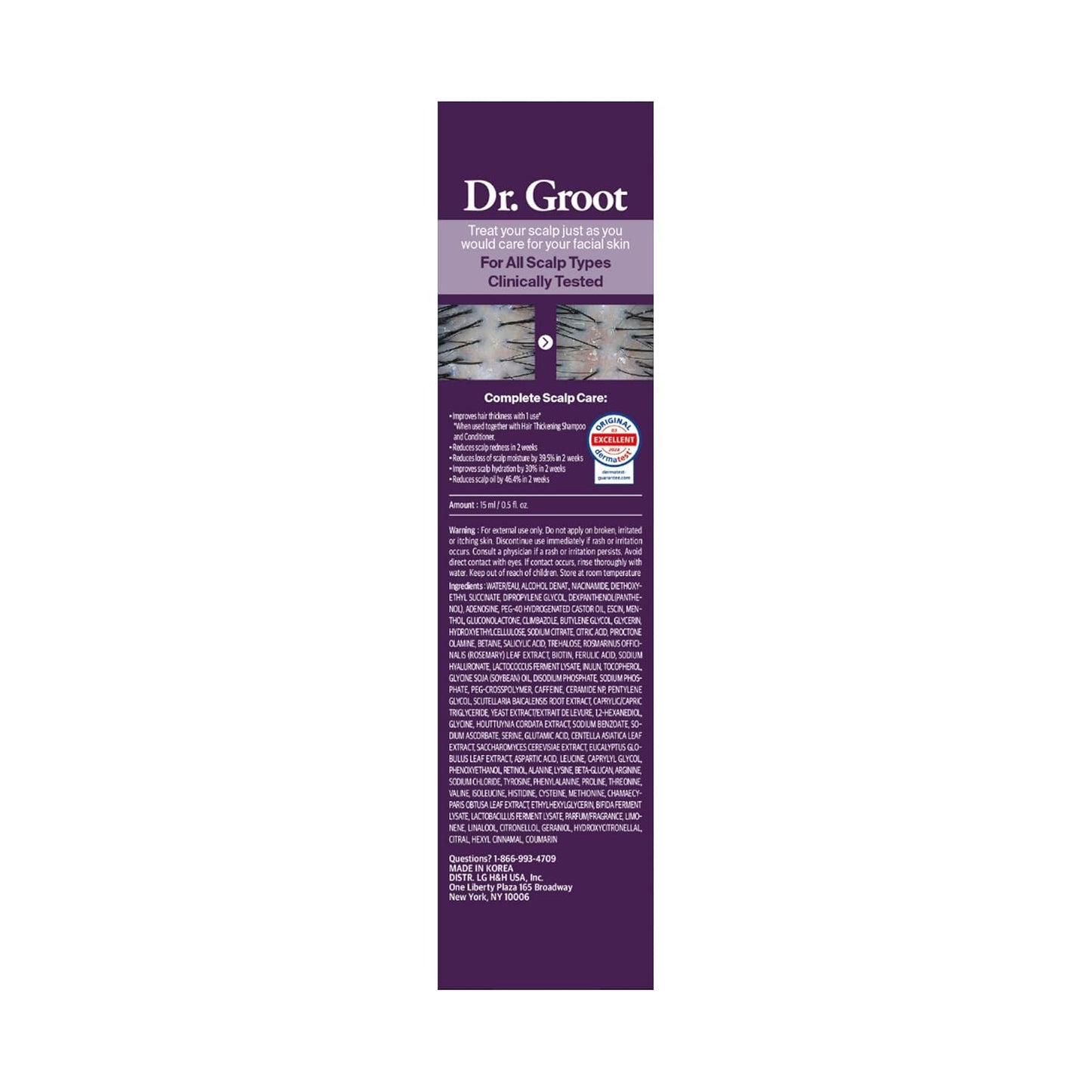 HotDr. Groot Award-Winning Hair Thickening Serum for Hair Loss, Thinning Hair, Korean Hair Care, Scalp Treatment, Clinically Tested, Thicker, Reduces Oil, Roll On