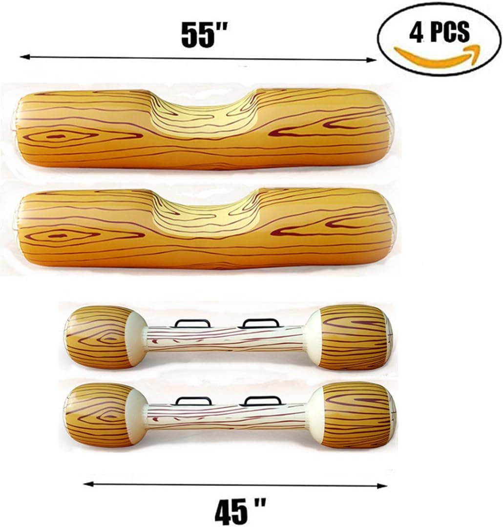 Hot RITONS 4 Pcs Set Inflatable Floating Row Toys, Adult 12 Year Above Pool Party Water Sports Games Log Rafts to Float Toys
