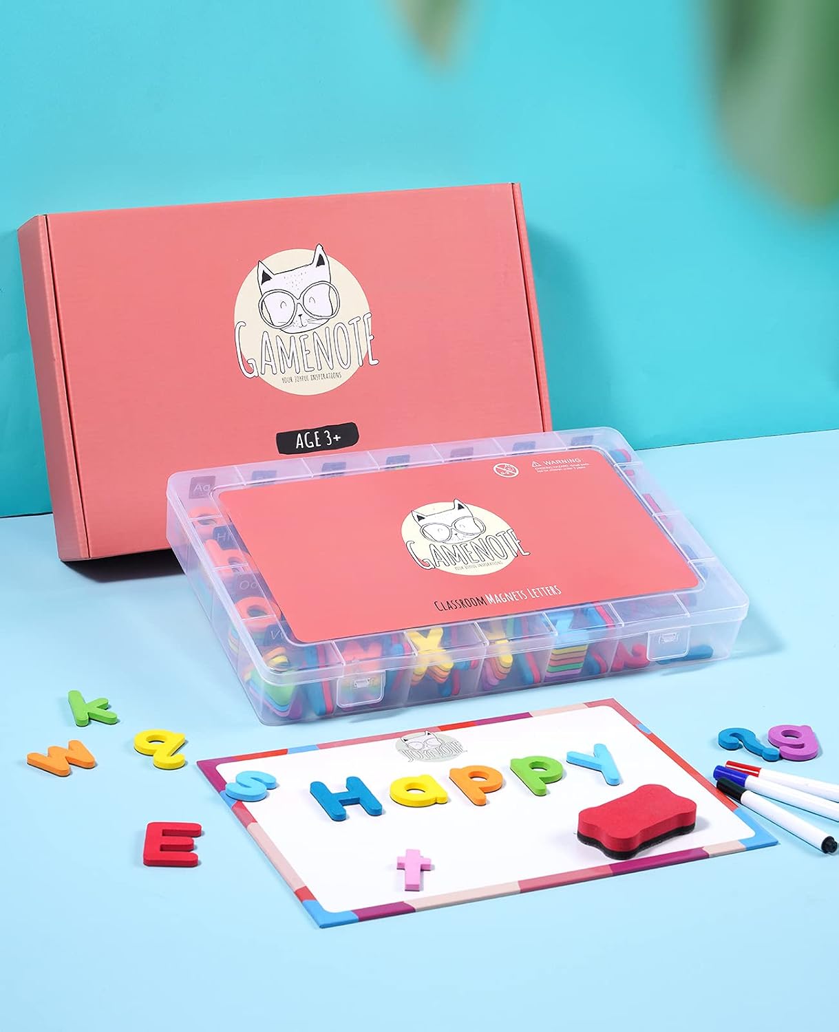 Hot Gamenote Classroom Magnetic Alphabet Letters Kit 238 Pcs with Double - Side Magnet Board - Foam Alphabet Letters for Preschool Kids Toddler Spelling and Learning Colorful ABC Education Fridge Magnets