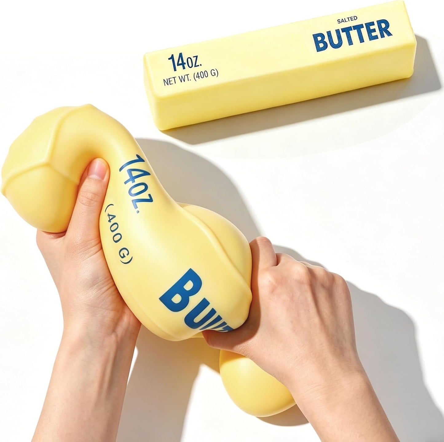 Hot 10in Giant Butter Squishy, Jumbo Big Butters 14oz Squeeze Stress Balls, Large Butter Stick Stress Relief Slow Rising Fun for Anxiety Relief Party Favors