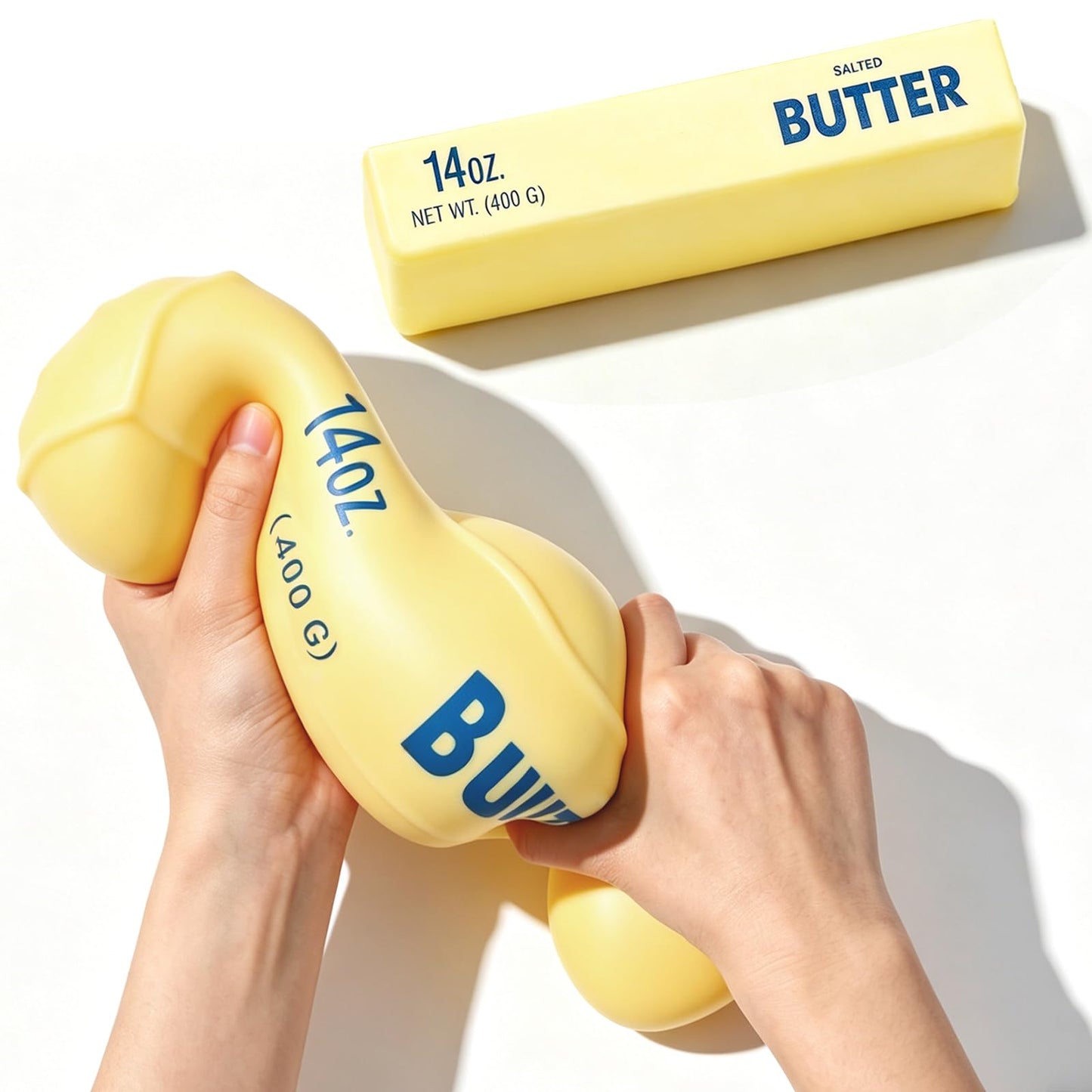 Hot 10in Giant Butter Squishy, Jumbo Big Butters 14oz Squeeze Stress Balls, Large Butter Stick Stress Relief Slow Rising Fun for Anxiety Relief Party Favors