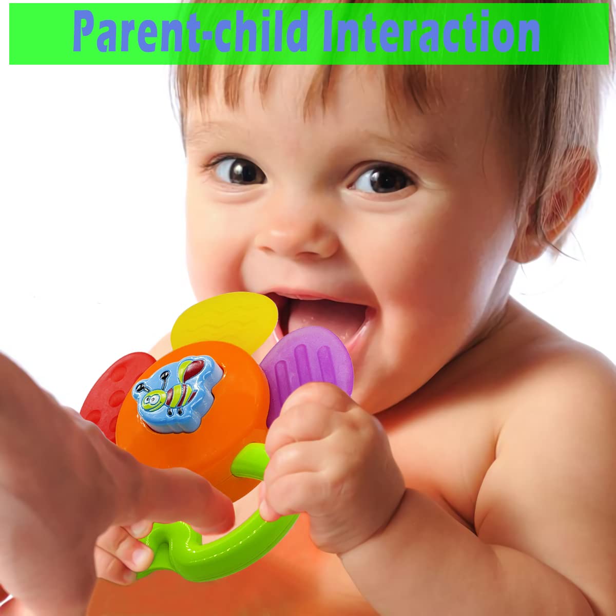 HotAIVIAI Baby Toys 0-6 Months Infant Toys 0-3 Months Infant Rattles Baby Rattle Teether Toy Set with Storage Box Musical rattles for Newborn Boy Girl Gifts Set with Baby's First Rattle Teether (11pcs)