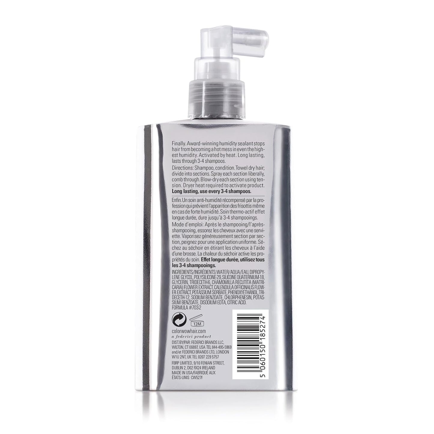 HotCOLOR WOW Dream Coat Supernatural Spray, Anti-Humidity Frizz Control and Heat Protectant for Glassy, Shiny Hair