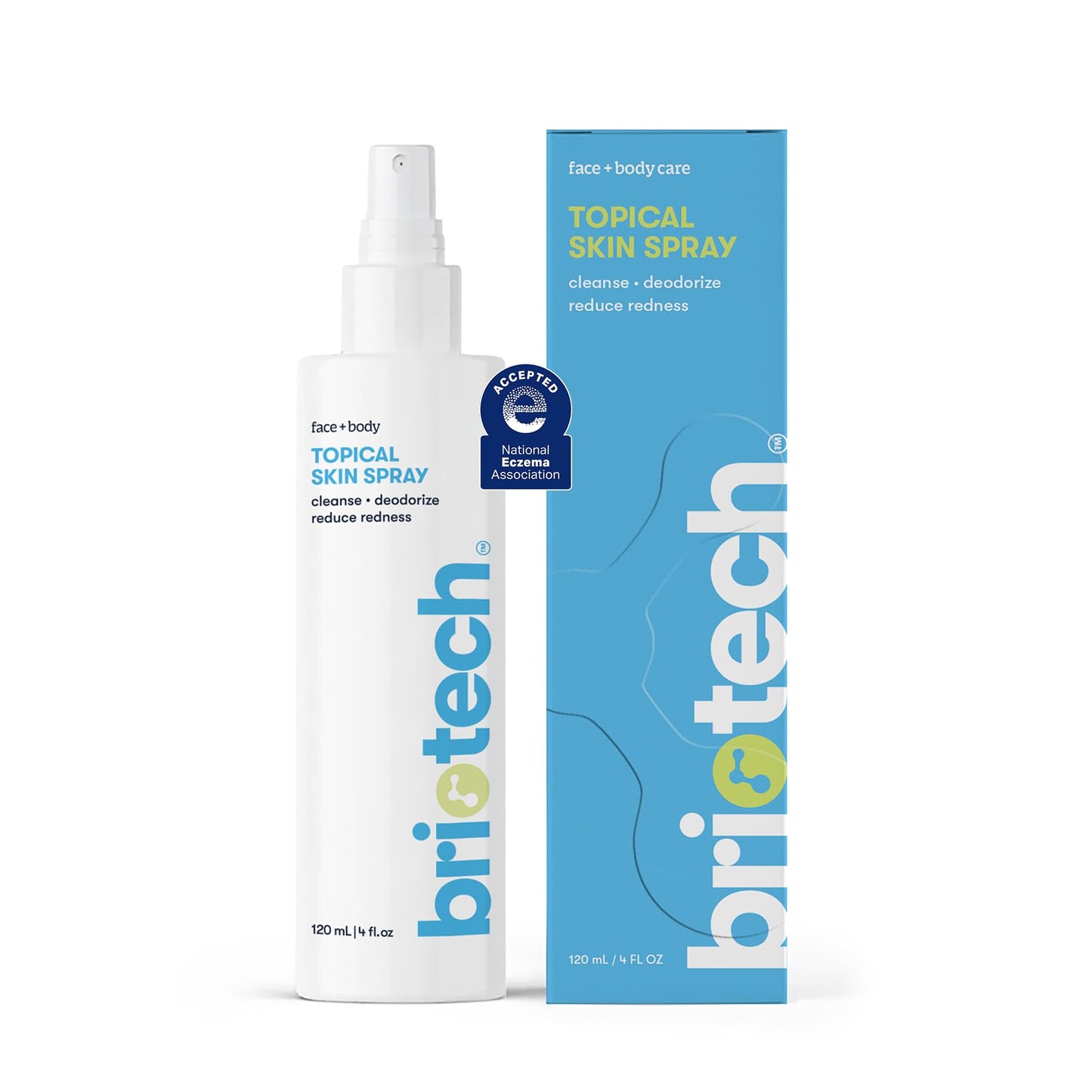 HotBRIOTECH Topical Skin Spray, Hypochlorous Acid Spray for Sensitive Skin, HOCl Facial Mist, Full Body Support Against Irritation, Calm Redness, Soothe Foot & Scalp, 8.5 oz (1 Pack)